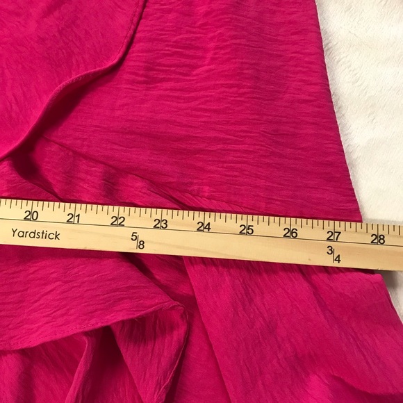 Luxology Wrap Dress Women’s Size XL Color Pink Ruffles V-Neck Long Sleeve Hi-Low - Picture 10 of 15